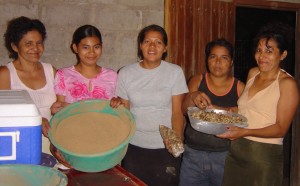 Women in San Pedro del Norte, Chinandega Nicaragua showing their Maya Nut products. Erika Vohman photo